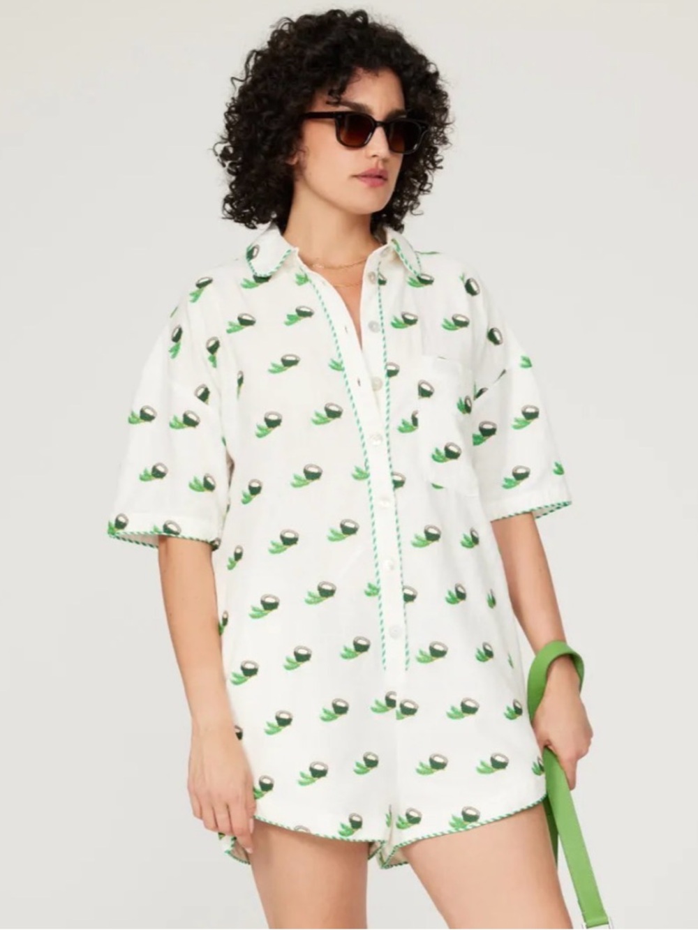 Farm Rio Coconut Embroidered Romper size small - Picture 4 of 11